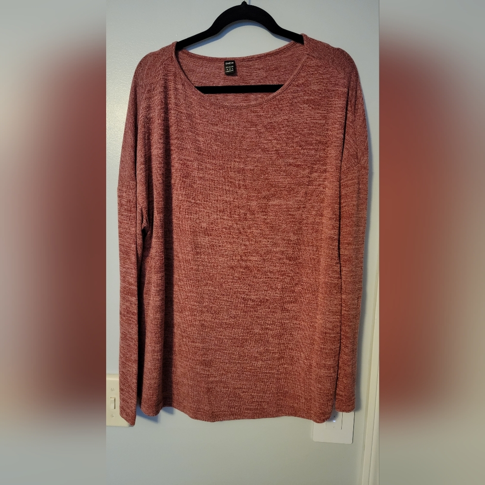 Shein Maternity Marled Knit Split Hem Tee